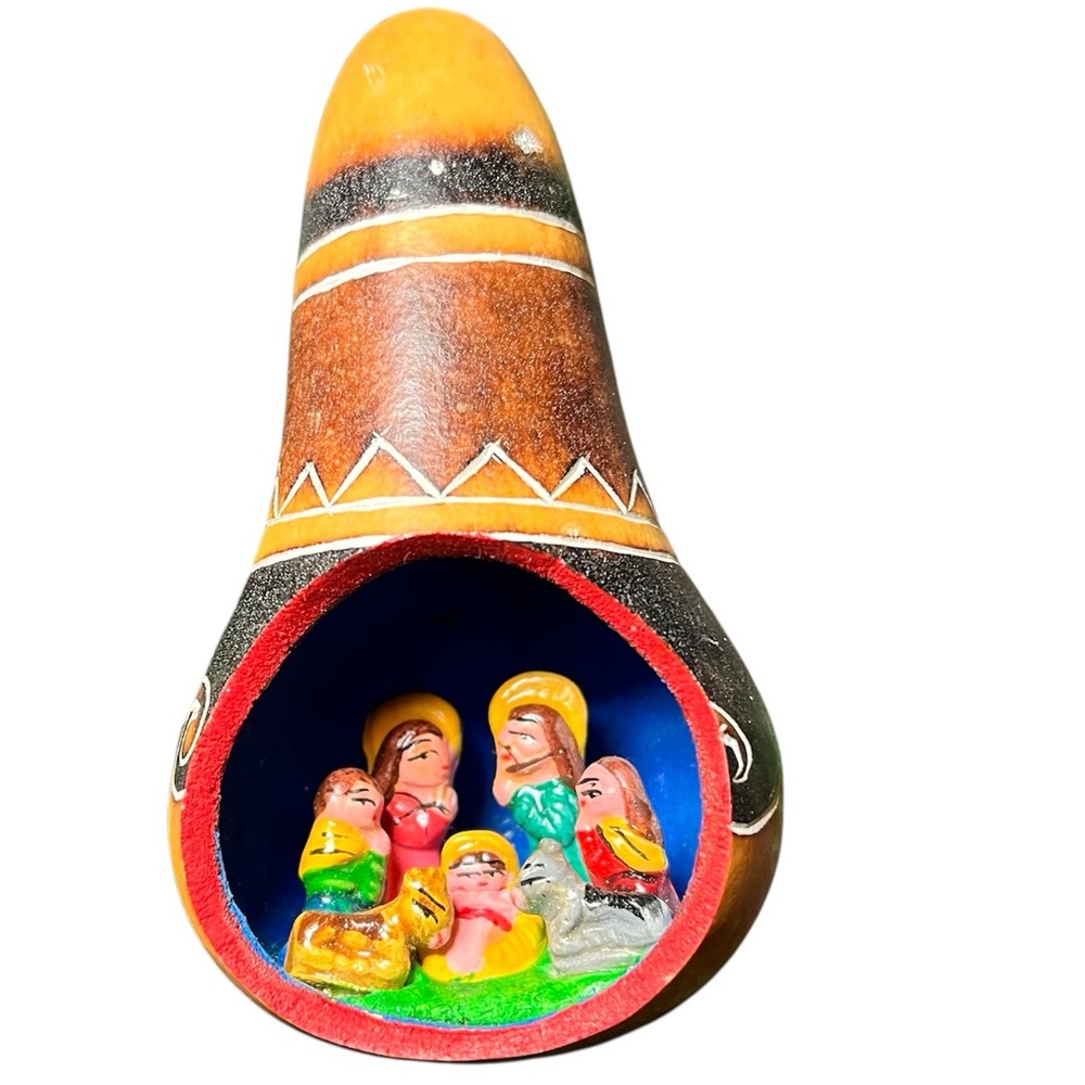 Gourd Nativity Scene Ornament